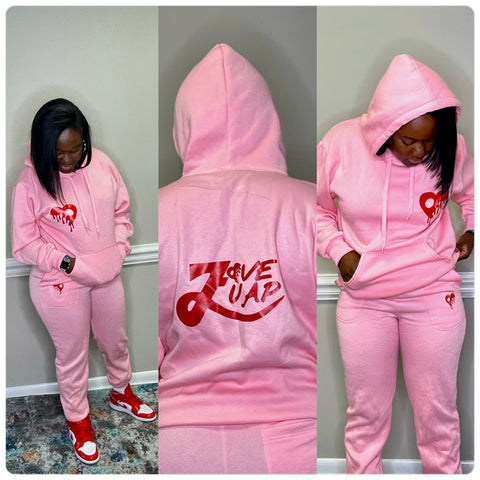Pink/ Red Heart Sweatsuit