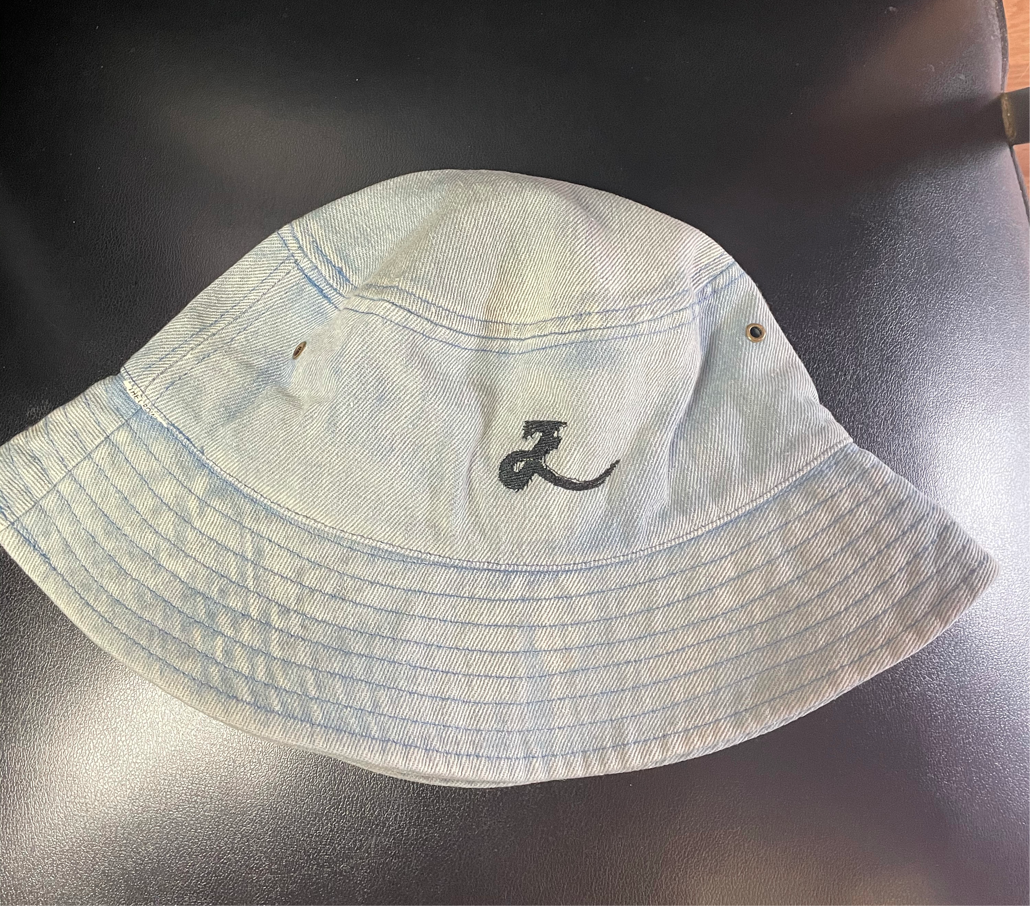 Denim logo bucket hat — Read Write Think with Renee